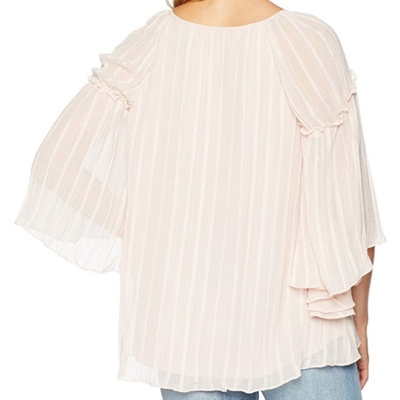 Ella Moon Sheer Pink Boho Blouse Size Petite Small - Picture 2 of 4